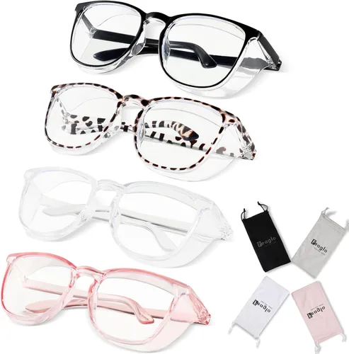 Feaglo Lentes de seguridad, antivaho para mujeres y hombres, bloqueo de luz azul, elegantes gafas de protección para los ojos, escudo lateral