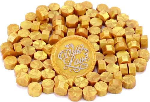 Miniatura 5 de Juego de 150 cuentas de cera de octágono Yoption, con 2 velas y cuchara de fusión para sello de cera