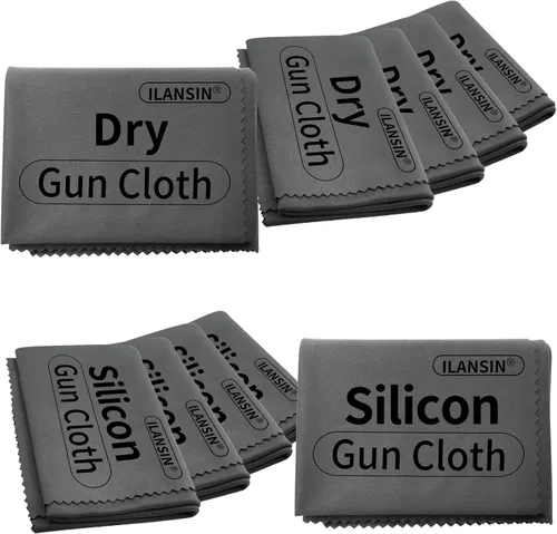 Miniatura 10 de Paños de limpieza de pistola de silicona de 12 x 12 pulgadas, sin pelusas, toallitas de limpieza de pistola con trapos de limpieza de pistola gris 3