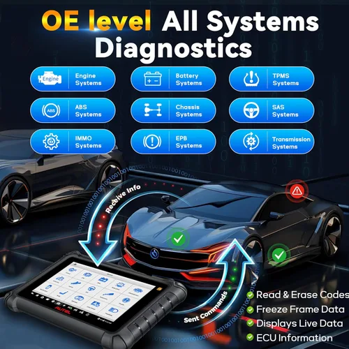 Miniatura 4 de Autel Escáner MaxiCheck MX900 OBD2, igual que MaxiCOM MK900 MK900BT, actualización de MK808 MX808, herramienta de diagnóstico de todos los sistemas