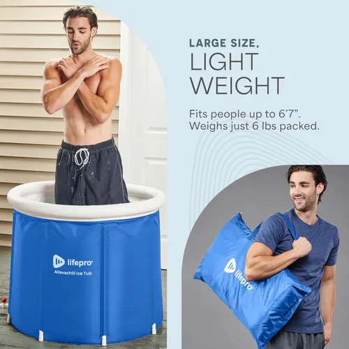 Miniatura 5 de Lifepro Bañera de hielo portátil con cubierta y bolsa de almacenamiento, bañera de hielo para el hogar y viajes para atletas y adultos, bañera fría