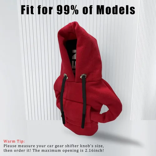 Miniatura 3 de Funda para palanca de cambios de automóvil, sudadera con capucha, cubierta para perilla de palanca de cambios automática, accesorios interiores