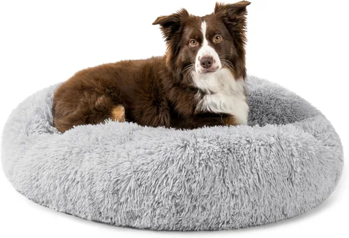 Miniatura 16 de PetAmi Cama calmante para perros y gatos pequeños y medianos, 23 camas redondas en forma de dona, cama lavable y esponjosa de piel sintética