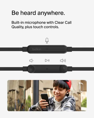 Miniatura 3 de Belkin SoundForm - Auriculares con cable con conector USB-C, auriculares intrauditivos con micrófono, auriculares USB-C para iPhone 17, iPhone 16