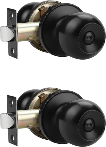 Miniatura 29 de Probrico Paquete de 10 pomos redondos para puerta de cama/baño, función de privacidad para baño/dormitorio, pomos de puerta interior con cerradura