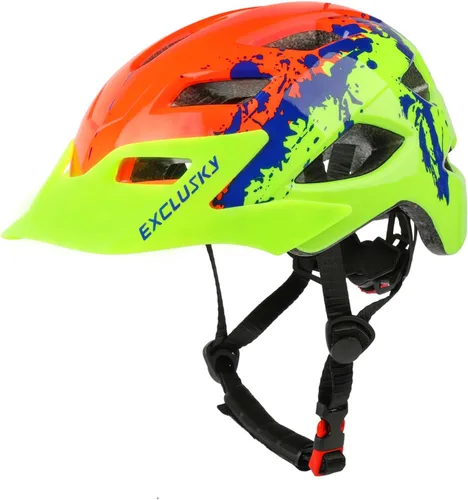 Miniatura 11 de EXCLUSKY - Casco de bicicleta para niños, ajustable, de seguridad, ligero, casco de bicicleta para niños, patinaje, ciclismo, scooter, para niños