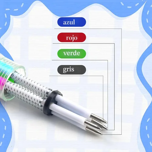 Miniatura 4 de CZWZ 8 piezas de bolígrafos de cuentas navideños, bolígrafos de plástico con cuentas y cuentas de silicona multicolor, bolígrafos navideños