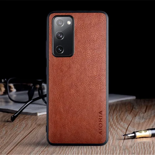 Miniatura 2 de AIORIA Funda protectora completa para Samsung Galaxy S20 FE 5G, 6.5 pulgadas Premium PU cuero cubierta retro negocio diseño completo funda Marrón