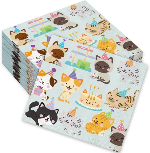 Miniatura 8 de JarThenaAMCS 100 hojas de servilletas de fiesta para perros, servilletas de papel de cóctel rosadas para cachorros, servilletas desechables