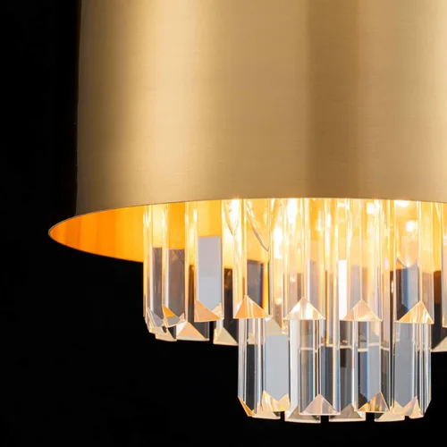 Miniatura 8 de LumFurn Lámpara de techo de cristal K9 de lujo de 3 luces para sala de estar, vestíbulo, dormitorio, lámpara semiempotrada cerca del techo, pantalla