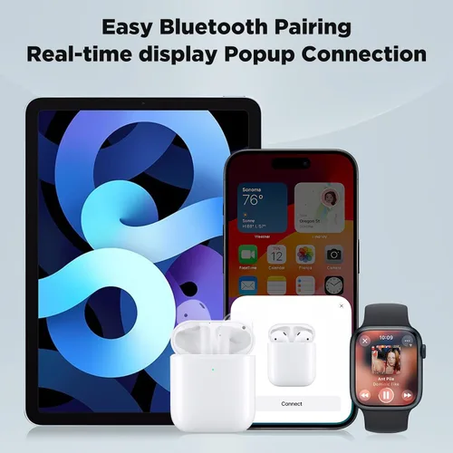 Miniatura 7 de Compatible con funda de carga para AirPods de 1ª y 2ª generación, funda de repuesto inalámbrica para Airpod con botón de sincronización