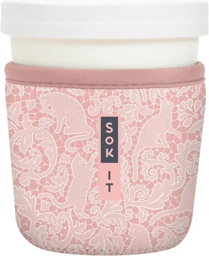 Miniatura 84 de Sok It IceCreamSok - Funda de neopreno aislada (flores abstractas, pintas de helado cónicas)