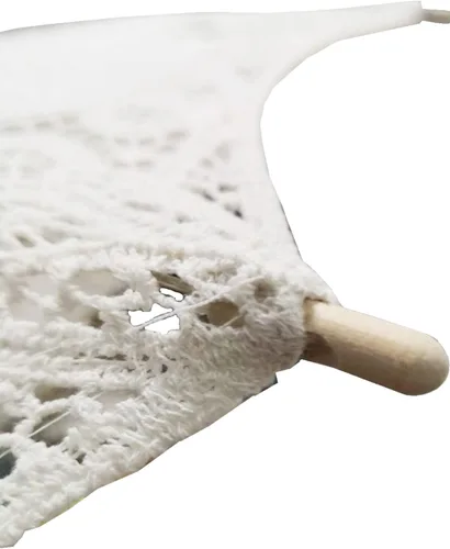 Miniatura 8 de HE ANDI Paraguas de encaje de boda de estilo vintage (blanco, 31 pulgadas)