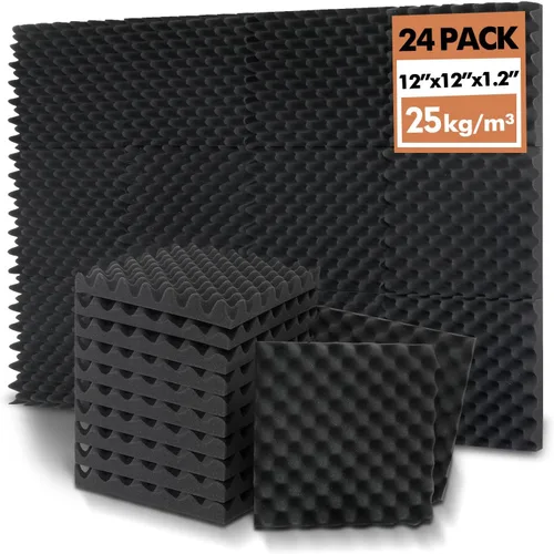Miniatura 30 de SODOCT - Paquete de 12 paneles acústicos grandes, 47.2 x 23.6 x 0.4 pulgadas, paneles a prueba de sonido para paredes, paneles de absorción de Negro