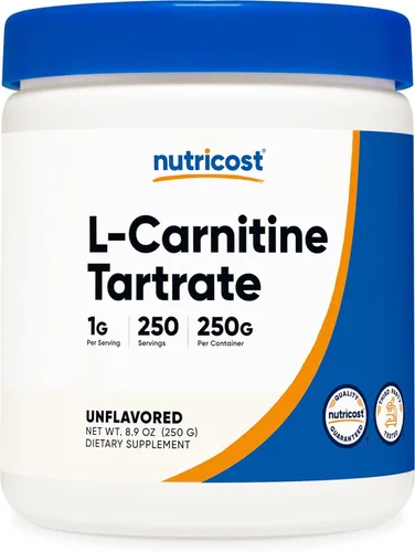 Nutricost Tartrato de L-carnitina en polvo (8.82 oz) - 0.04 oz por porción, 245 porciones
