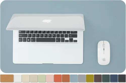 Miniatura 65 de Tapete de escritorio grande de corcho natural y cuero, tapete de escritorio ecológico, protector de escritorio de doble cara, tapete de teclado Café