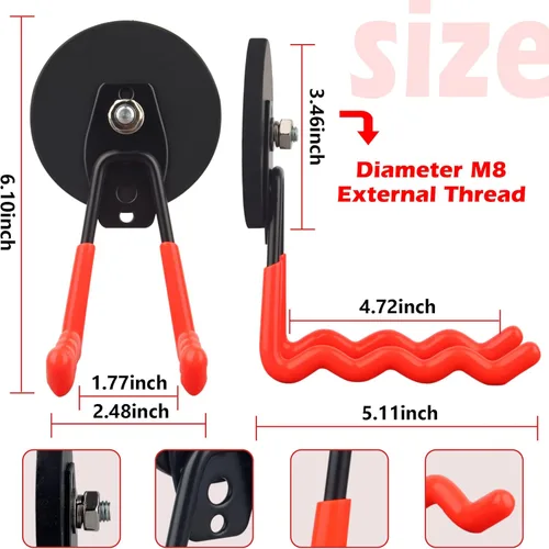 Miniatura 3 de ULIBERMAGNET Ganchos magnéticos grandes resistentes, gancho de onda magnética fuerte para manguera, sierra caladora, sierra circular, organización