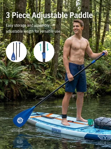 Miniatura 7 de Niphean Tabla de remo inflable (extra grande) para 2+1 personas/familia, capacidad de 500 libras, tabla de remo con accesorios de SUP, tabla de remo
