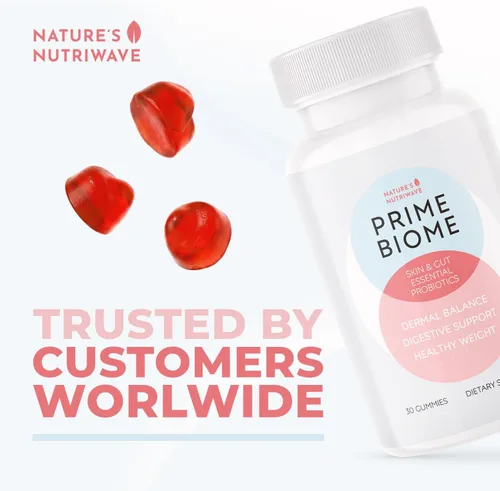 Miniatura 4 de Nature's NutriWave PrimeBiome - Gomitas probióticas – Mezcla a base de plantas con inulina, melena de león, jengibre y más, sin OMG, sin