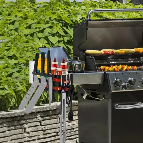 Miniatura 6 de Aoresac Organizador de parrilla para Blackstone de 17/22/28/36 pulgadas, carrito de preparación, organizador de parrilla que ahorra espacio