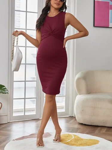 Miniatura 4 de Verdusa Vestido de maternidad para mujer, sin mangas, ajustado, tipo lápiz, sin mangas