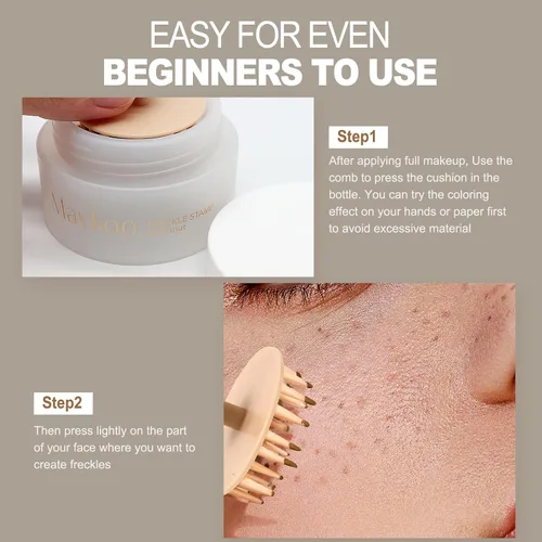 Miniatura 6 de Sello de pecas natural como pecas para maquillaje de pecas falsas, cojín impermeable de larga duración, secado rápido, obtén estrellas besadas por