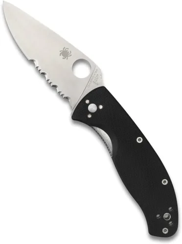Spyderco Tenacious - Cuchillo de bolsillo plegable con hoja de acero 8Cr13MoV de 3.3 pulgadas y mango G-10, cuchillo EDC para hombres y mujeres,