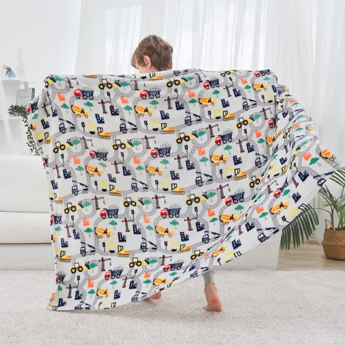 Miniatura 2 de Manta de camión Softan para niños, manta de franela suave y acogedora para niños y niñas, linda manta de camión para sofá, cama, regalo de Camión