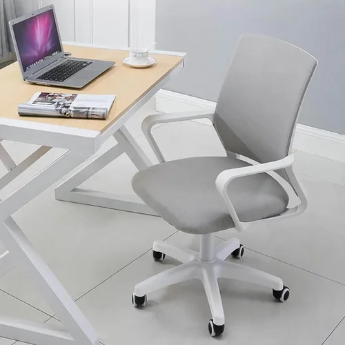 Miniatura 6 de Home Mesh Back Swivel Chair with Padded Seat and 360° Swivel - Computer Desk Chair with Arms - Adjustable Task Chair for Office - White Mesh Task