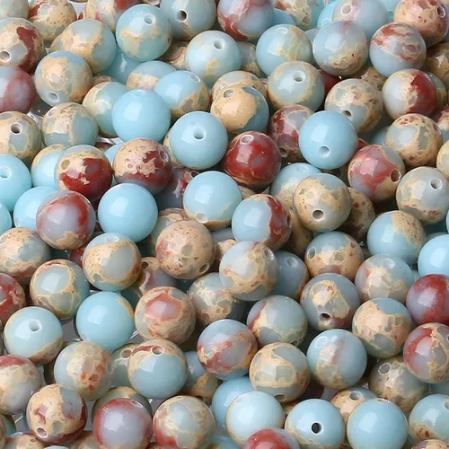 Miniatura 39 de LAIDANLA Cuentas de piedra natural de turmalina rosa y jade, cuentas sueltas redondas de 8 mm, cuentas de piedra preciosa para hacer pulseras, Jade