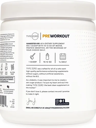 Miniatura 7 de Type Zero Amino Burn Vegan BCAA + Pre-entrenamiento (sabor a piña colada)