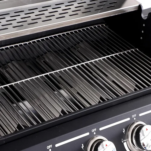 Miniatura 8 de Parrilla de gas propano de 4 quemadores con quemador lateral, parrilla de barbacoa al aire libre de 50,000 BTU, rejilla de cocción de hierro fundido