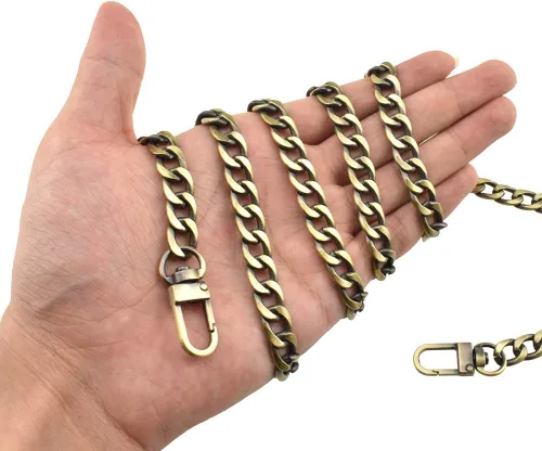Miniatura 35 de HAHIYO Correa metálica de cadena para bolso de 43.3' de oro para bolso cruzado, bandolera y bolso de mano, cómoda y plana de 0.4' de ancho, extra
