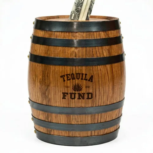 Miniatura 15 de Thousand Oaks Barrel Co. - Hucha de madera hecha a mano para adultos, ahorro de dinero para dinero real, billetes y monedas, grande de 6.5 x 4.5 x