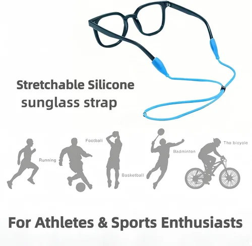 Miniatura 3 de Correa ajustable para gafas, diseño elástico y elástico, adecuado para gafas de miopía, lentes de sol, gafas deportivas
