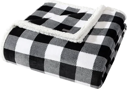 Miniatura 2 de Eddie Bauer - Manta King, ropa de cama reversible de vellón de sherpa, lana cuadriculada, decoración del hogar para todas las estaciones