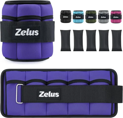 Miniatura 11 de ZELUS - 1 par de pesas de tobillo ajustables, correas de peso para piernas modularizadas de 2, 4, 6, 8, 10 libras para mujeres y hombres, juego