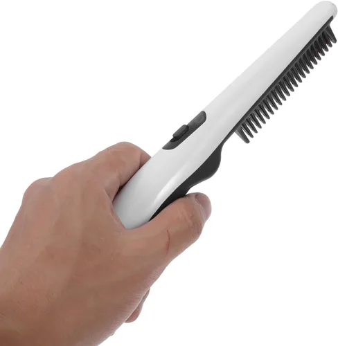 Miniatura 4 de FOMIYES Peine para alisar el cabello y alisador de barba - Peine de peluquería portátil eléctrico, color blanco