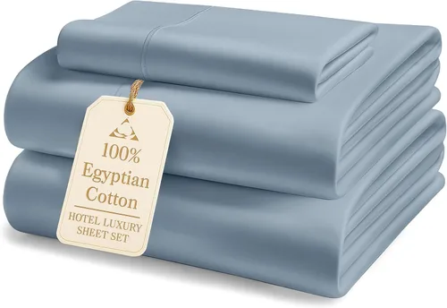 Miniatura 19 de Lane Linen Sábanas 100% de algodón egipcio, tamaño King, naturalmente transpirables y duraderas, cómodas para el invierno, ultra suaves, comodidad