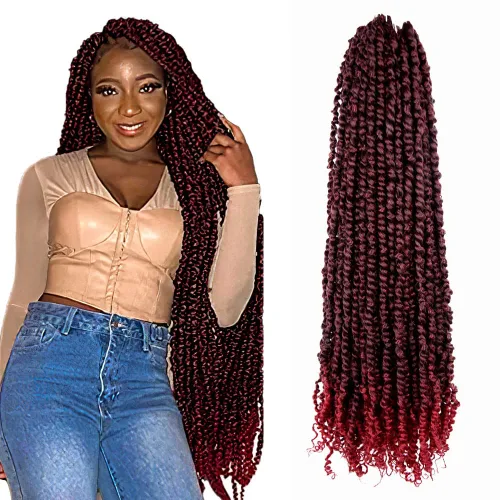 Miniatura 9 de BOHOBABE Cabello de Ganchillo Pre-retorcido Passion Twist de 14 Pulgadas Cabello Corto Ombré Gris Pre-enrollado de Ganchillo Passion Twist para Gris