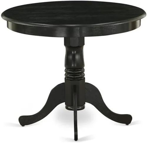 Miniatura 4 de East West Furniture ANT-ABK-TP Mesa de Comedor Antigua - una Mesa Redonda de Cocina con Superficie/Tablero y Base de Pedestal, 36x36 Pulgadas, Negro