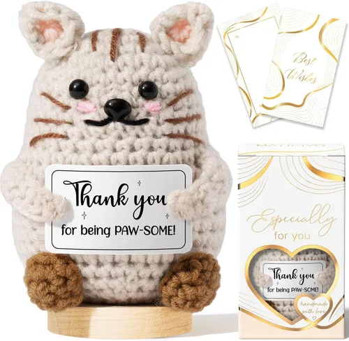Miniatura 20 de Regalos de agradecimiento para mujeres, apoyo emocional de ganchillo, regalos administrativos para el día profesional, cesta de Pascua, regalo