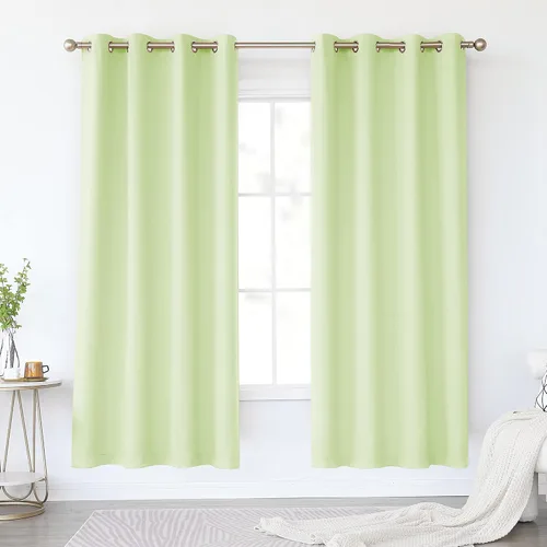 Miniatura 75 de KEQIAOSUOCAI Cortinas rosa bebé de 63 pulgadas para habitación de niñas - Con aislamiento térmico que oscurece la habitación, cortinas de ventana