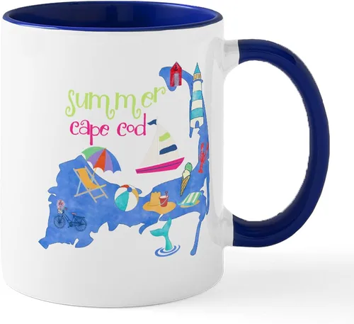 Miniatura 7 de CafePress Cute Cape Cod Map Mug 11 oz (325 ml) Ceramic Coffee Mug