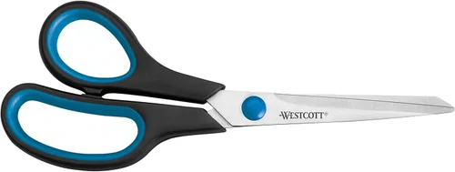 Westcott 8 pulgadas Easy Grip Zurdo Soft Grip Tijera - Negro/Azul