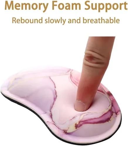 Miniatura 4 de MXCOIRTP Reposamuñecas para mouse, almohadilla ergonómica de espuma viscoelástica para muñeca, almohadilla de soporte para muñeca con base Mármol