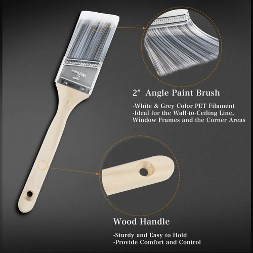 Miniatura 3 de ETERNA Kit de rodillos de pintura, 9 piezas de suministros de pintura para pintura de casa, con bandeja de pintura de metal y rodillos de pintura