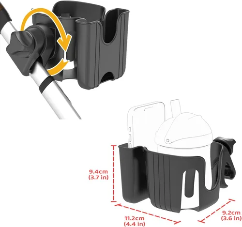 Miniatura 6 de Soporte universal para taza y teléfono 2 en 1 para cochecitos Uppababy Nuna Doona, bicicletas, sillas de ruedas, andadores, scooters - Soporte