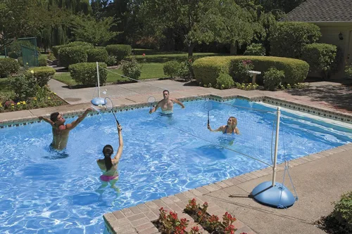 Miniatura 8 de Poolmaster 72862 Juego de bádminton para jardín, piscina, agua o césped, (incluye 4 raquetas y 4 volantes)