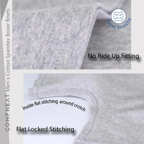 Miniatura 7 de Comfclean - Calzoncillos para hombre, 5 o 7 unidades, algodón y elastano, sin etiquetas, cómodos, suaves, elásticos